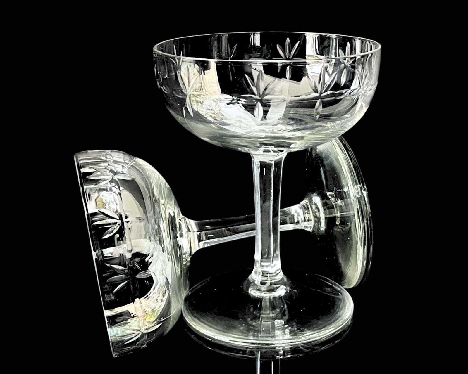 Antique Champagne Coupes | 6pcs | French Dots Decorations