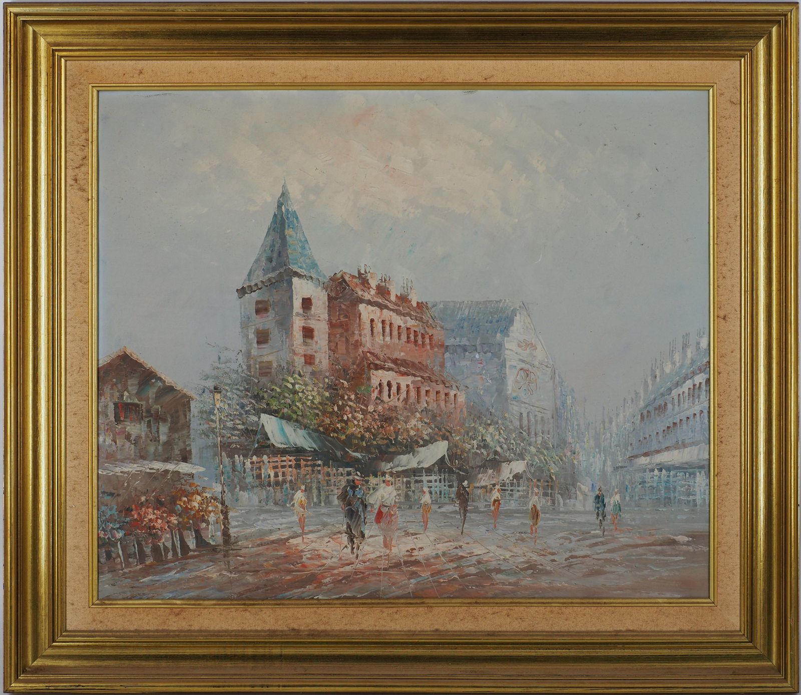 Afternoon In The City   Oil On Canvas With Frame