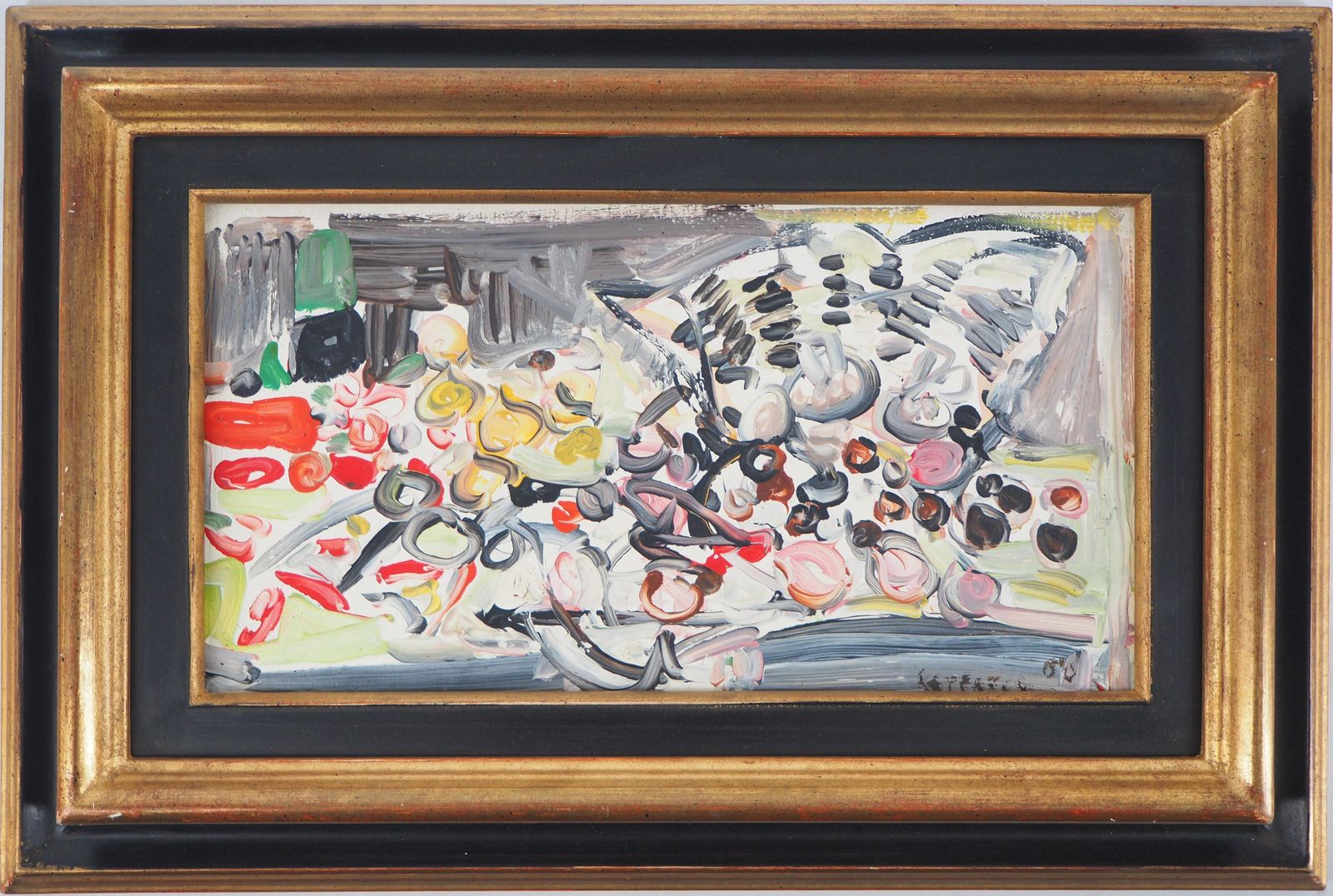 André Cottavoz Still Life With Basket Of Fruits   Original Oil Painting, Signed 1960