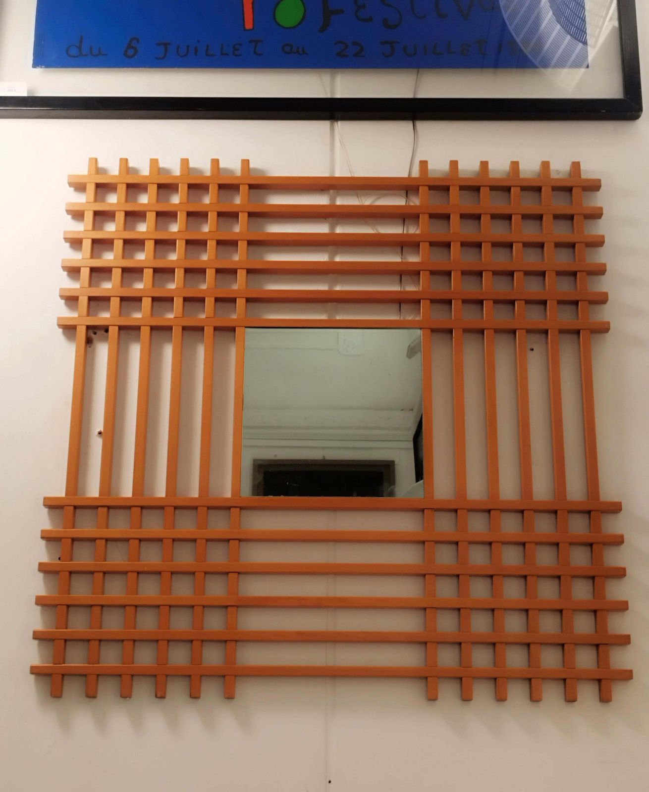 Ettore Sottsass For Santambrogio & De Berti "Oak" Wood Wall Mirror, Italy 1960s photo for sale