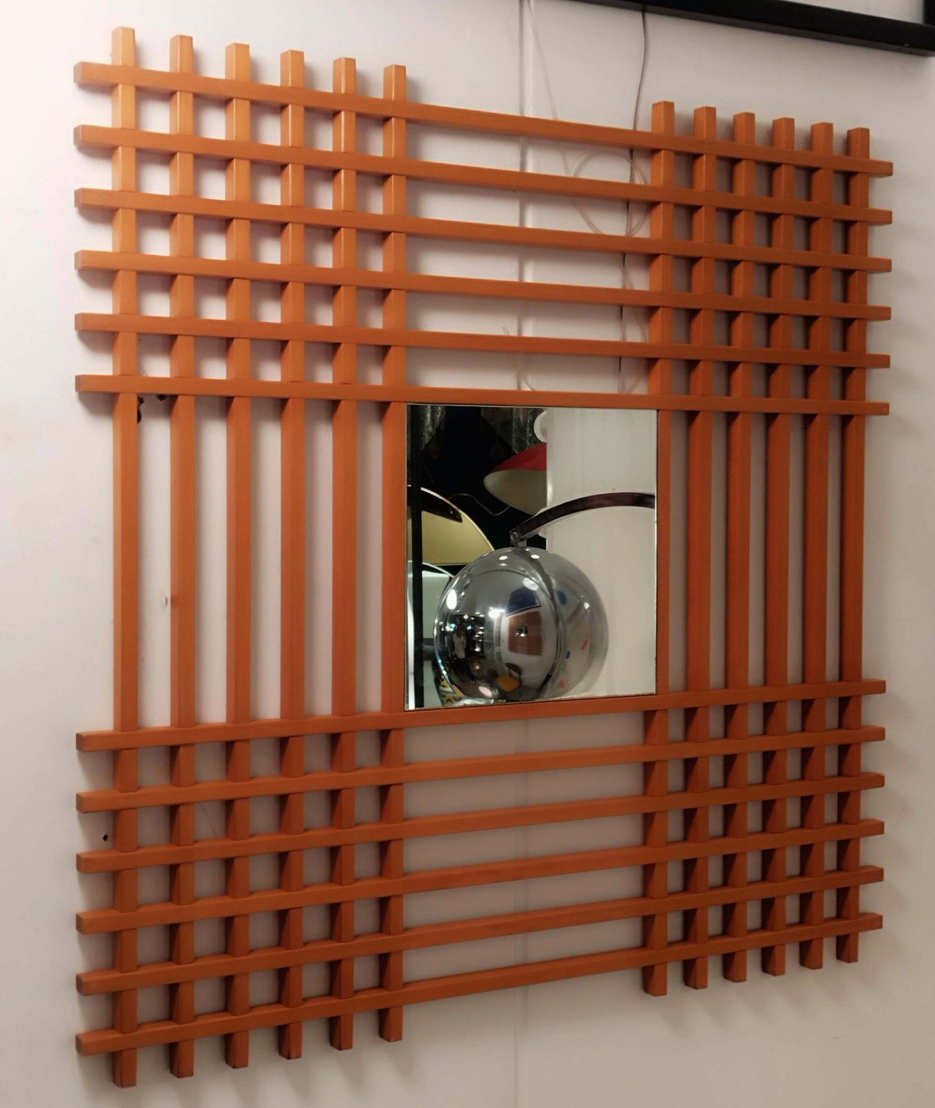 Ettore Sottsass For Santambrogio & De Berti "Oak" Wood Wall Mirror, Italy 1960s photo Home Decor