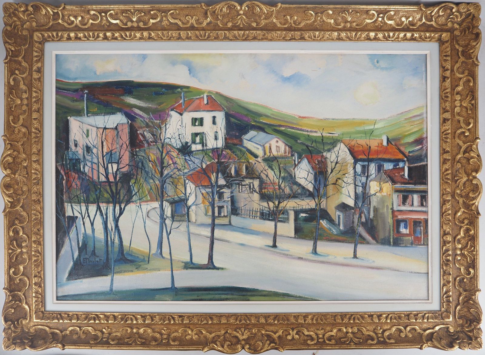 Normandy : Small Traditional Village   Oil Painting On Canvas   Signed