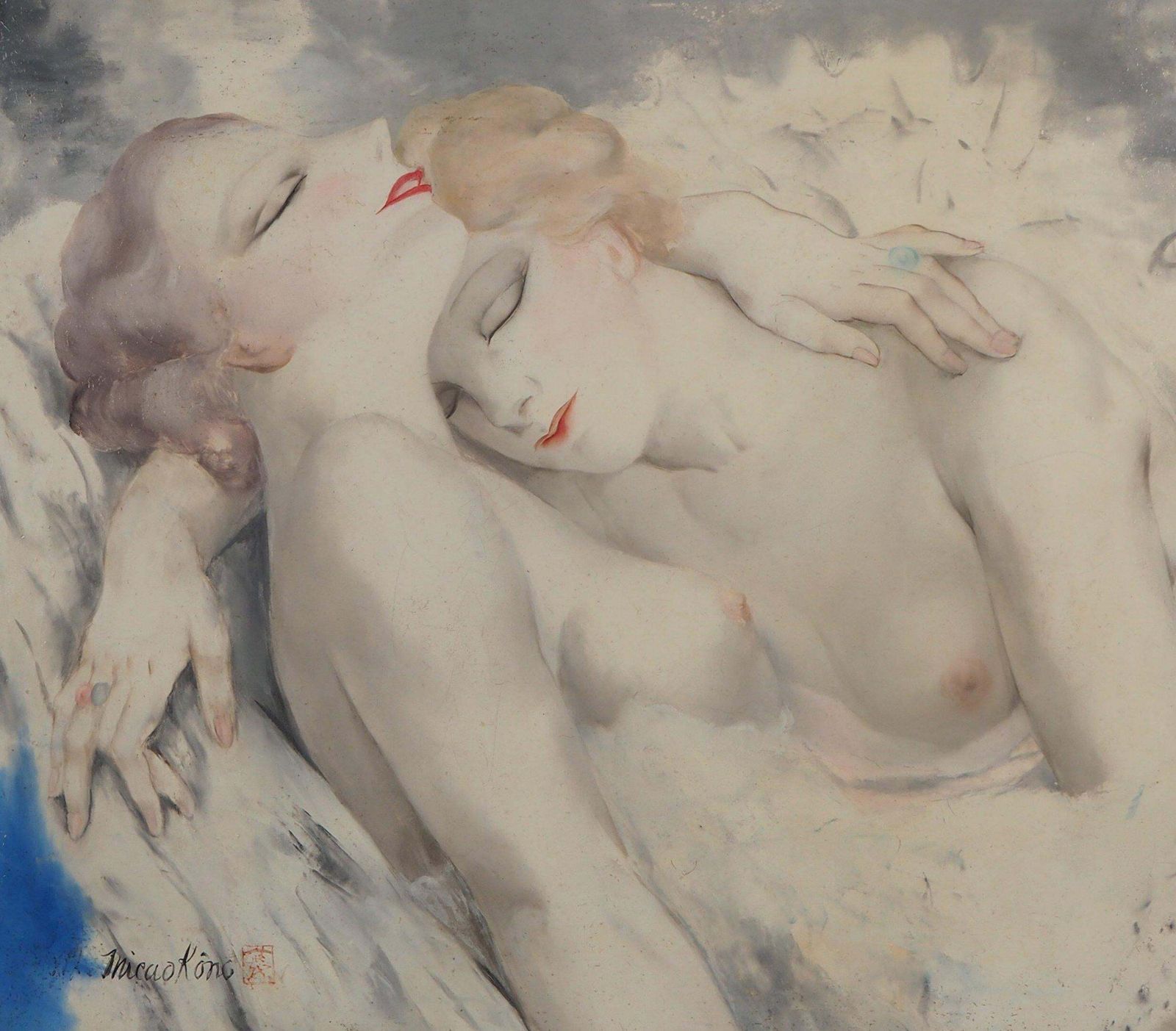 Asleep Ballerinas   Original Oil On Canvas   Signed photo for sale