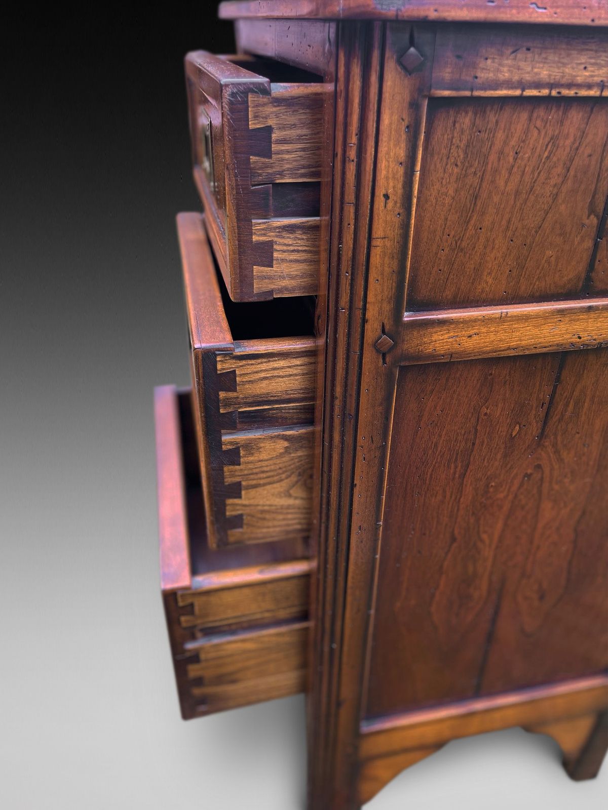 Pair Of Fruitwood Three Drawer Bedsides photo furniture