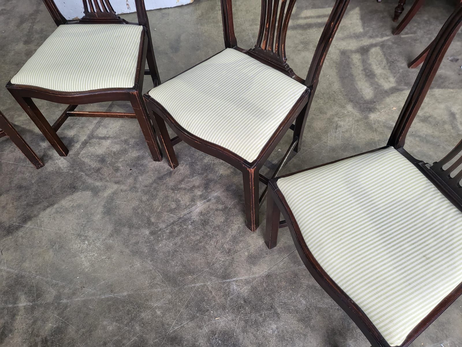 Six Antique Serpentine Georgian? Mahogany Dining Chairs Slat Back Carvers photo buy