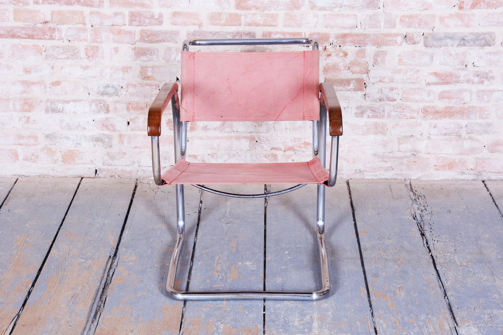 Original Bauhaus Chair, By J. Halabala, Up Zavody, Beech, Chrome, Czech, 1930s photo 3350.0