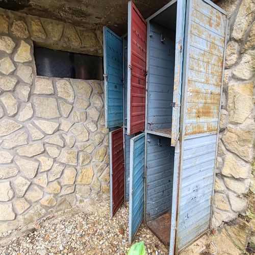 Rare 1940s Metal Factory Lockers – Handmade Industrial Storage, 6 Door, Storage photo buy