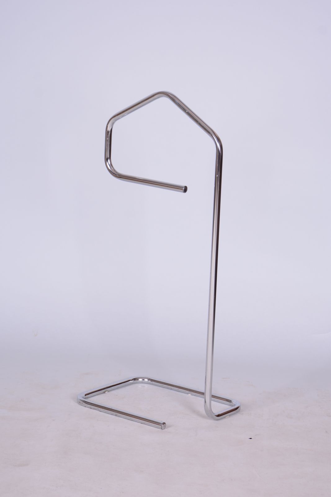Restored Bauhaus Clothes Valet, Chrome Plated Steel, Czech, 1930s