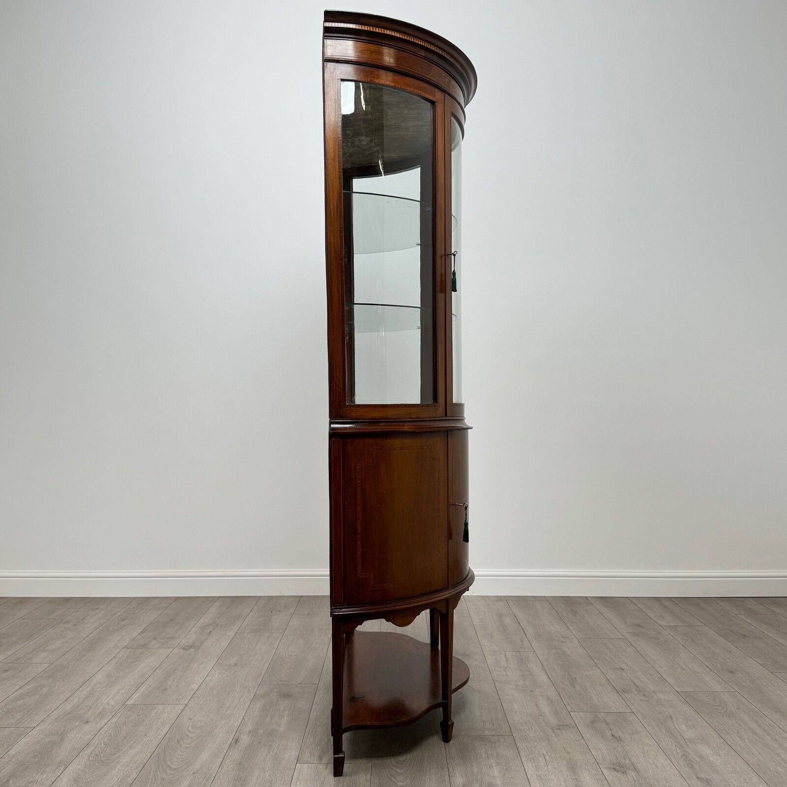 Antique 20th Century Demi Lune Glazed Display Cabinet photo vintage