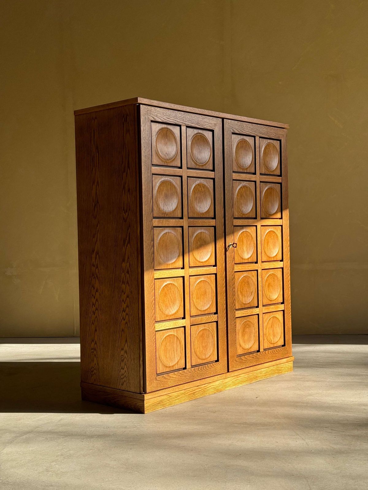 Naturel Eiken Brutalistisch Highboard, Jaren 1980 photo furniture