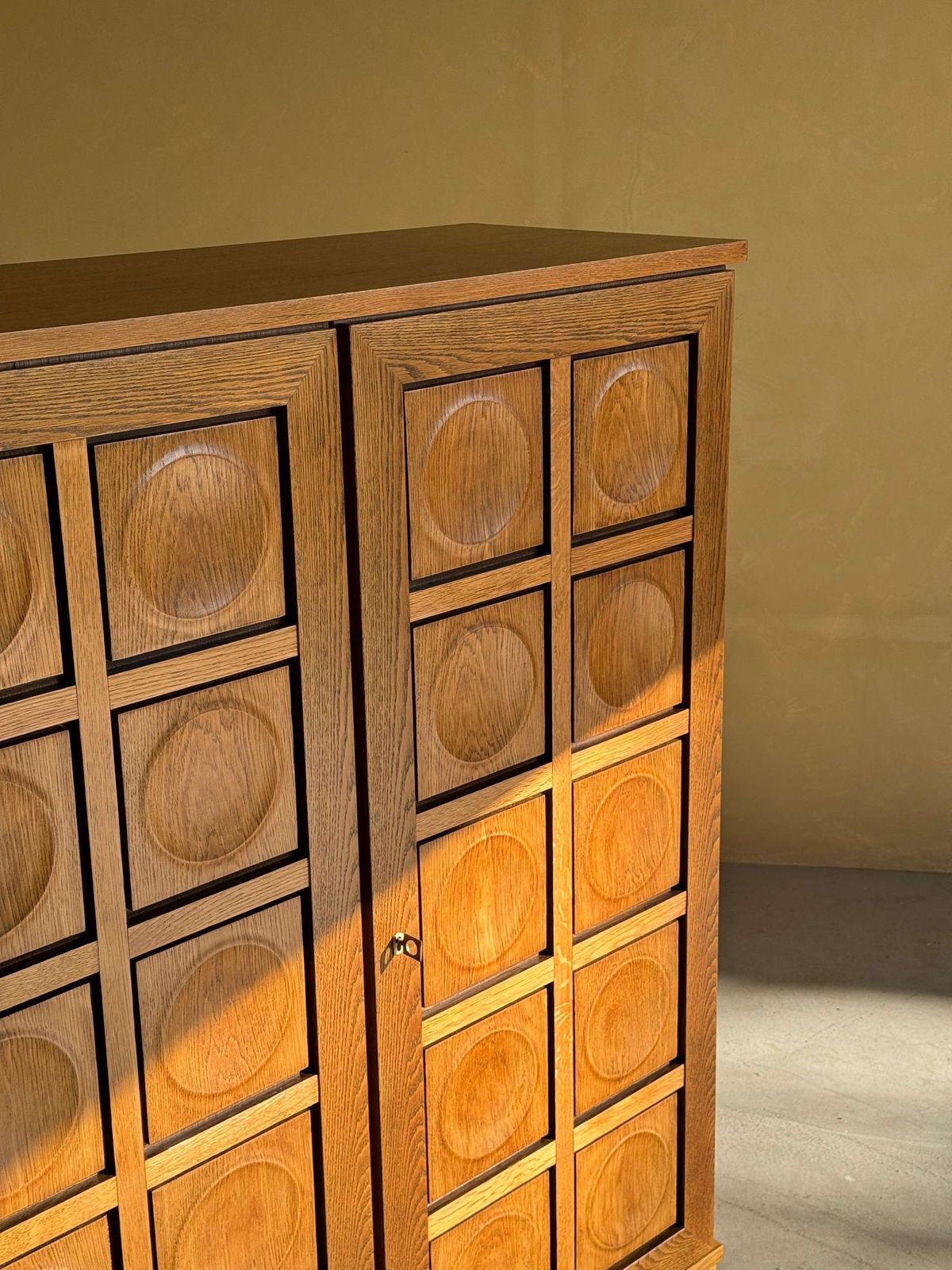 Naturel Eiken Brutalistisch Highboard, Jaren 1980 photo vinterior