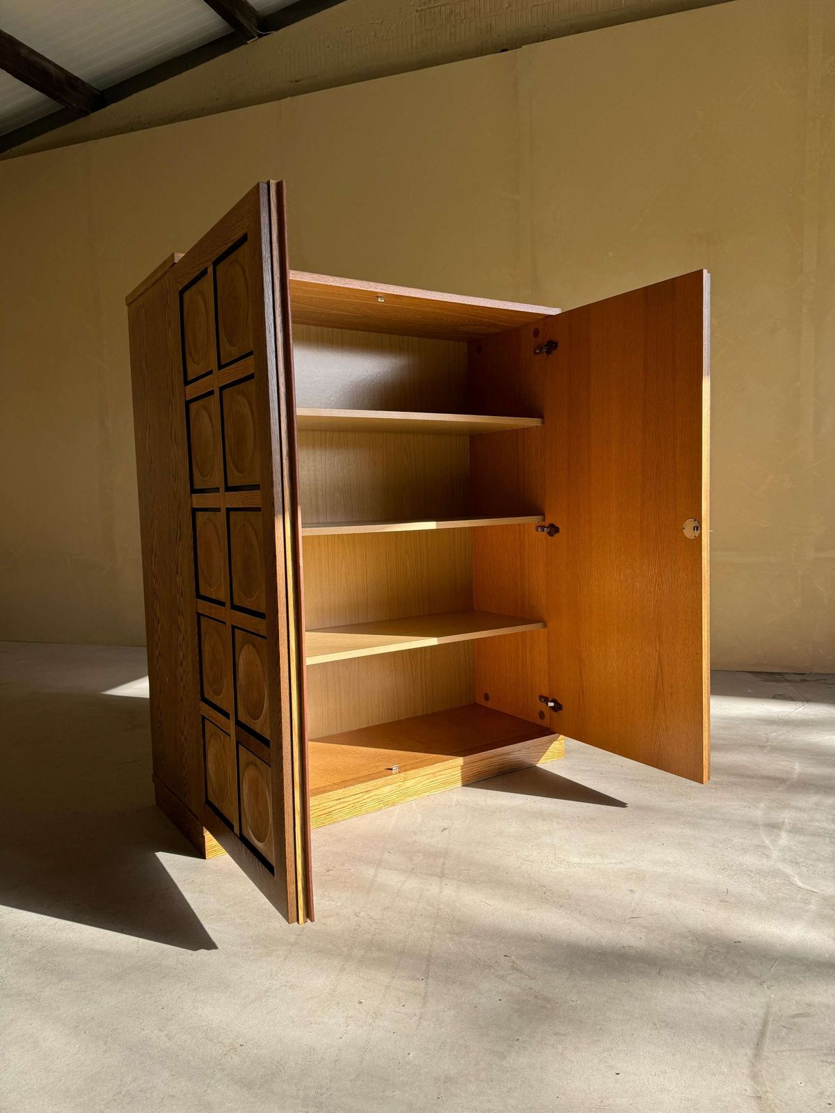 Meubels Naturel Eiken Brutalistisch Highboard, Jaren 1980 photo