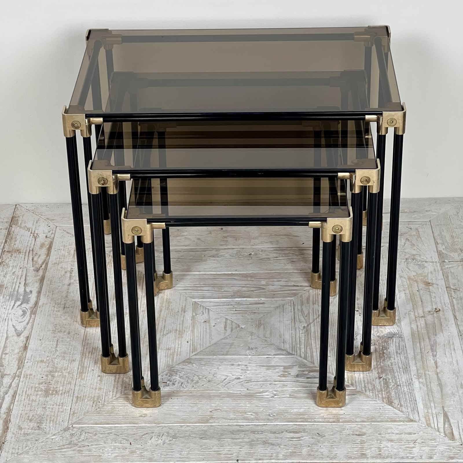 Italian Smoked Glass Nest Of Tables photo furniture