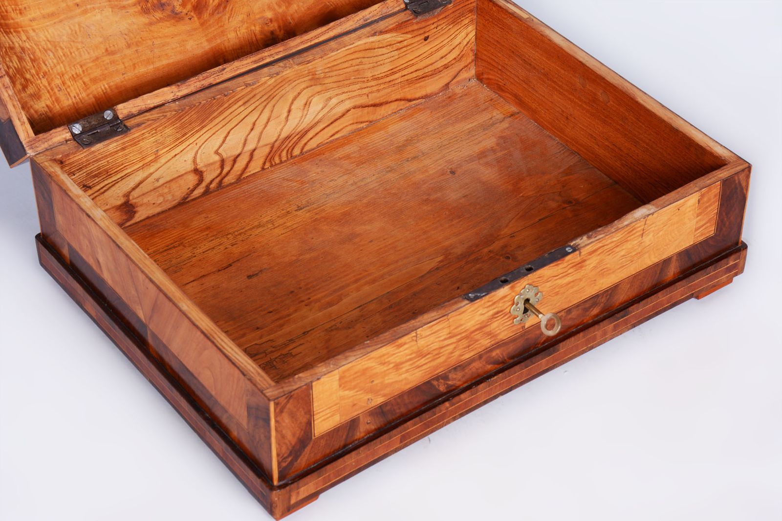 photo furniture Restored Biedermeier Jewelry Box, Ash, Maple, Spruce, Walnut, Czech, 1820s