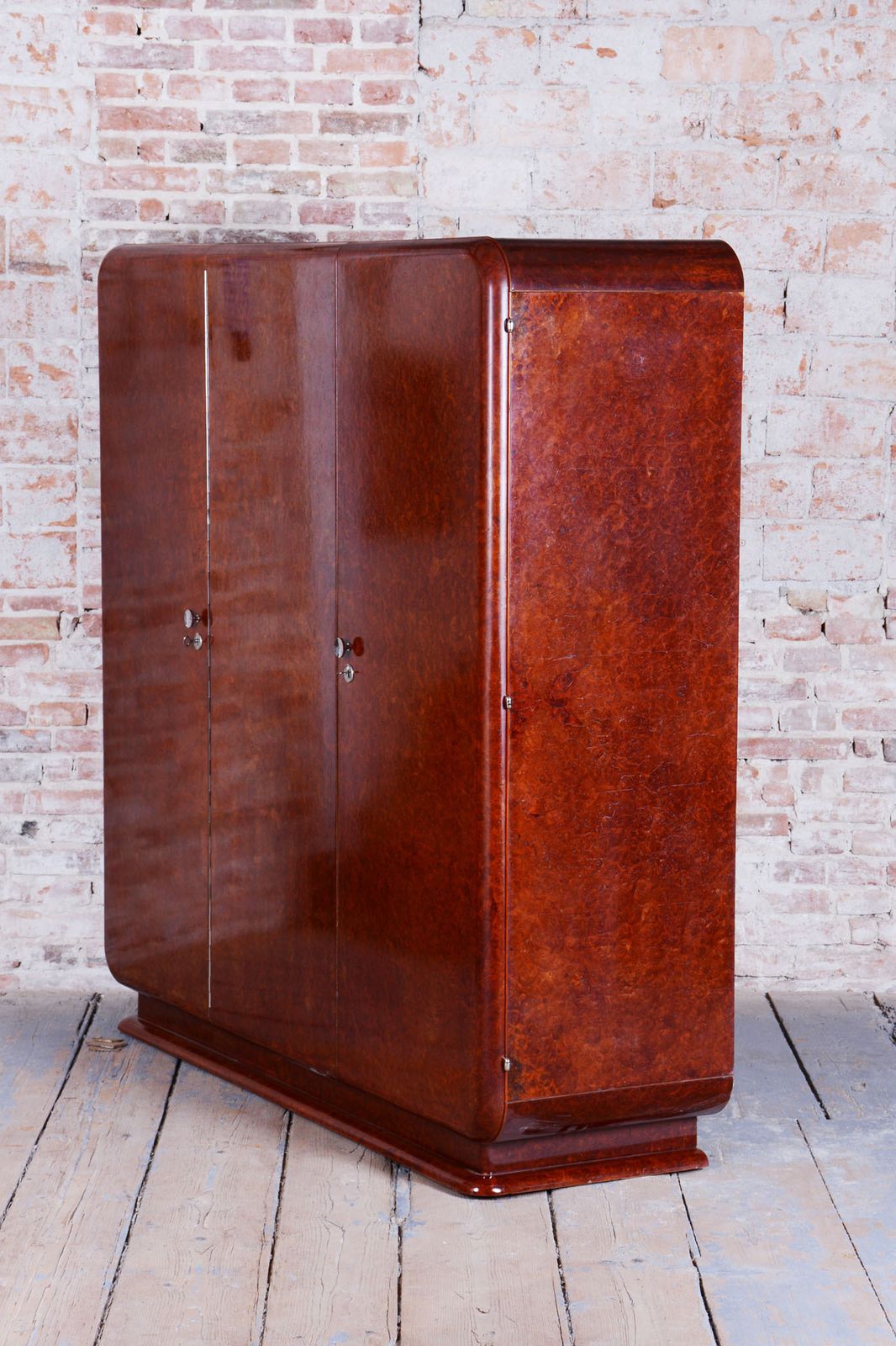 Restored Art Deco Wardrobe, By J. Halabala, Up Zavody, Mahogany, Czech, 1920s photo furniture