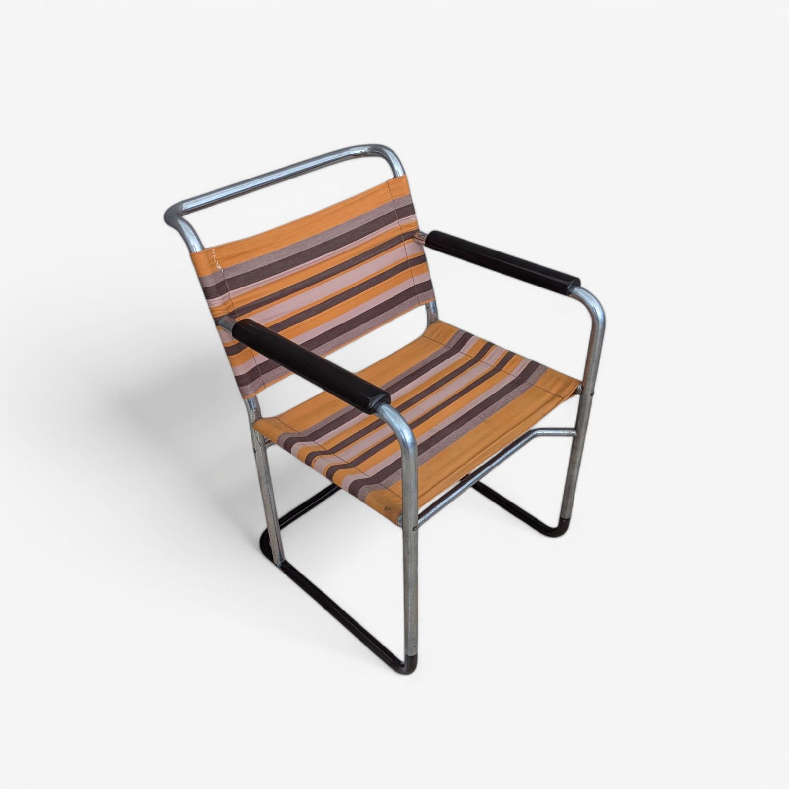 photo for sale Bauhaus Tubular Steel Armchair By F. Langer For Sab, 1930s