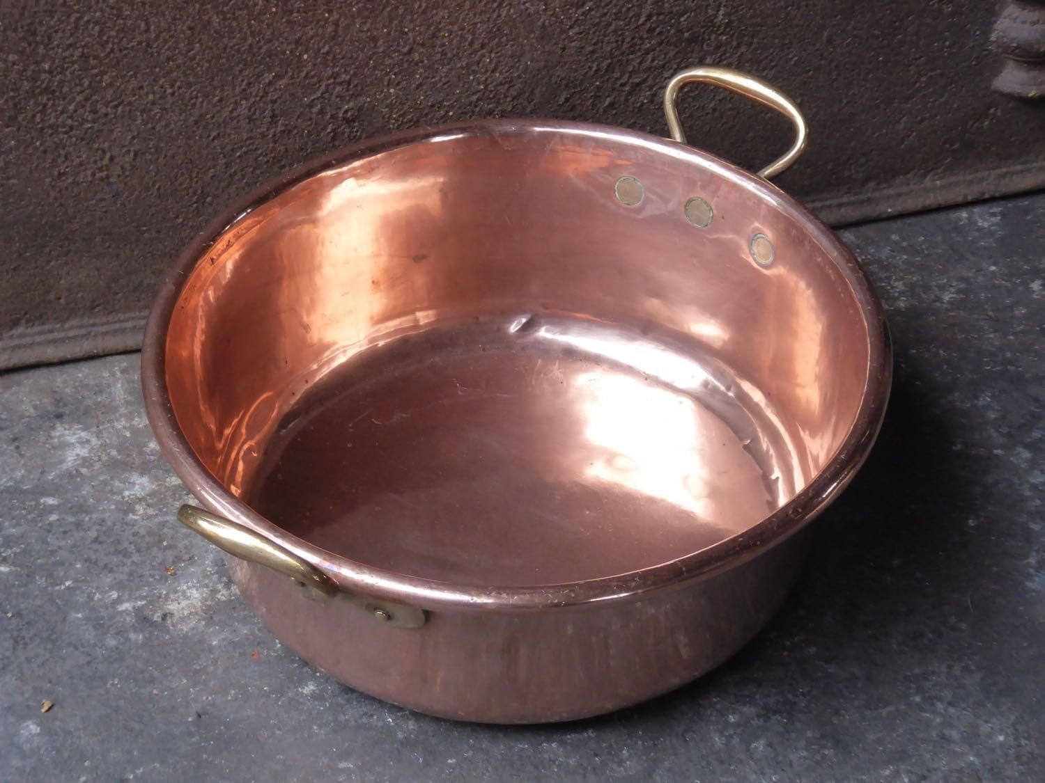 19th Century French Polished Copper Firewood Basket, Victorian Period photo Home Fixtures