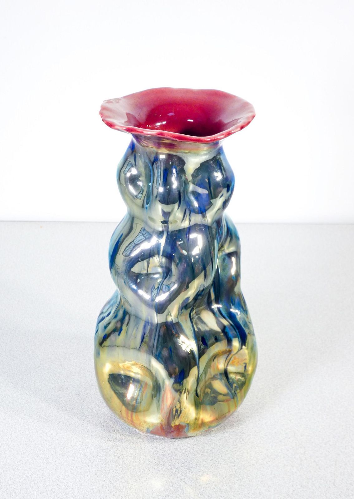 Cermica Vase Signed M.G.A. Decorated With Lustre. Albisola Italy, First 1900 photo furniture