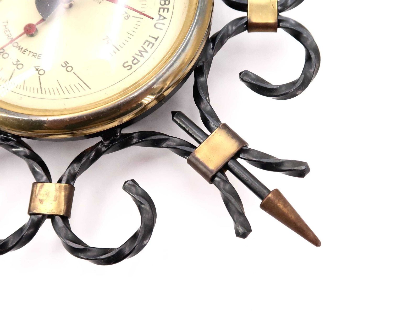 French Wall Mercier Barometer And Thermometer, 1950s / Garden, Weather Wind, Mid Century Modern, Modernist photo for sale