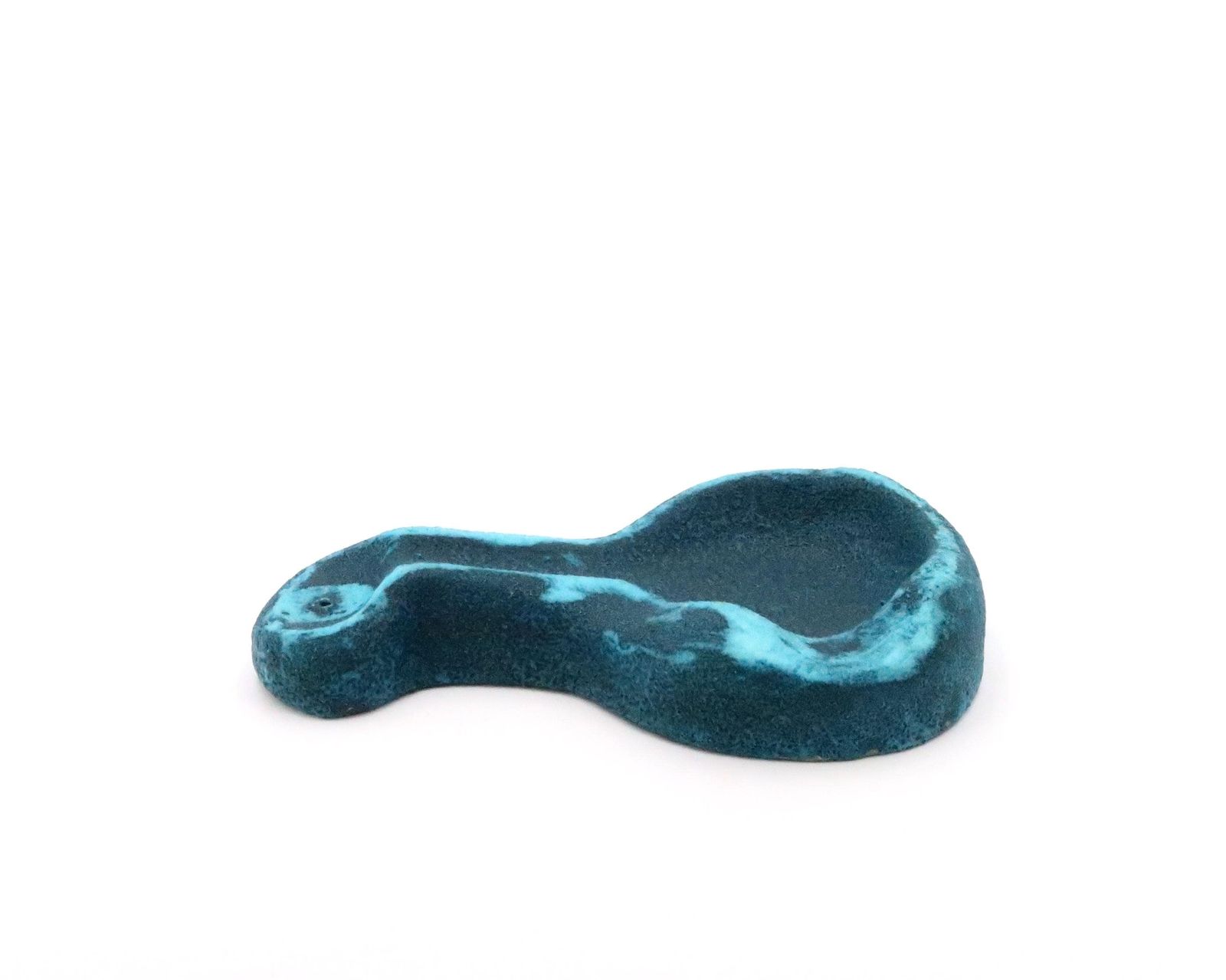 French Ceramic Free Form Blue Ashtray Or Ring Dish By Accolay, France, 1960s / Modern, Modernist photo furniture
