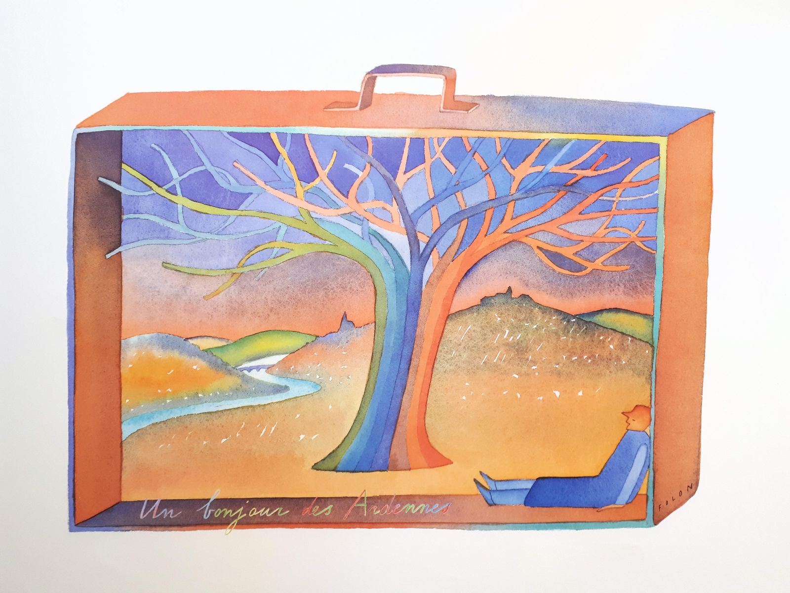 Jean Michel Folonardennes, Dream In A Suitcase   Offset Art Print