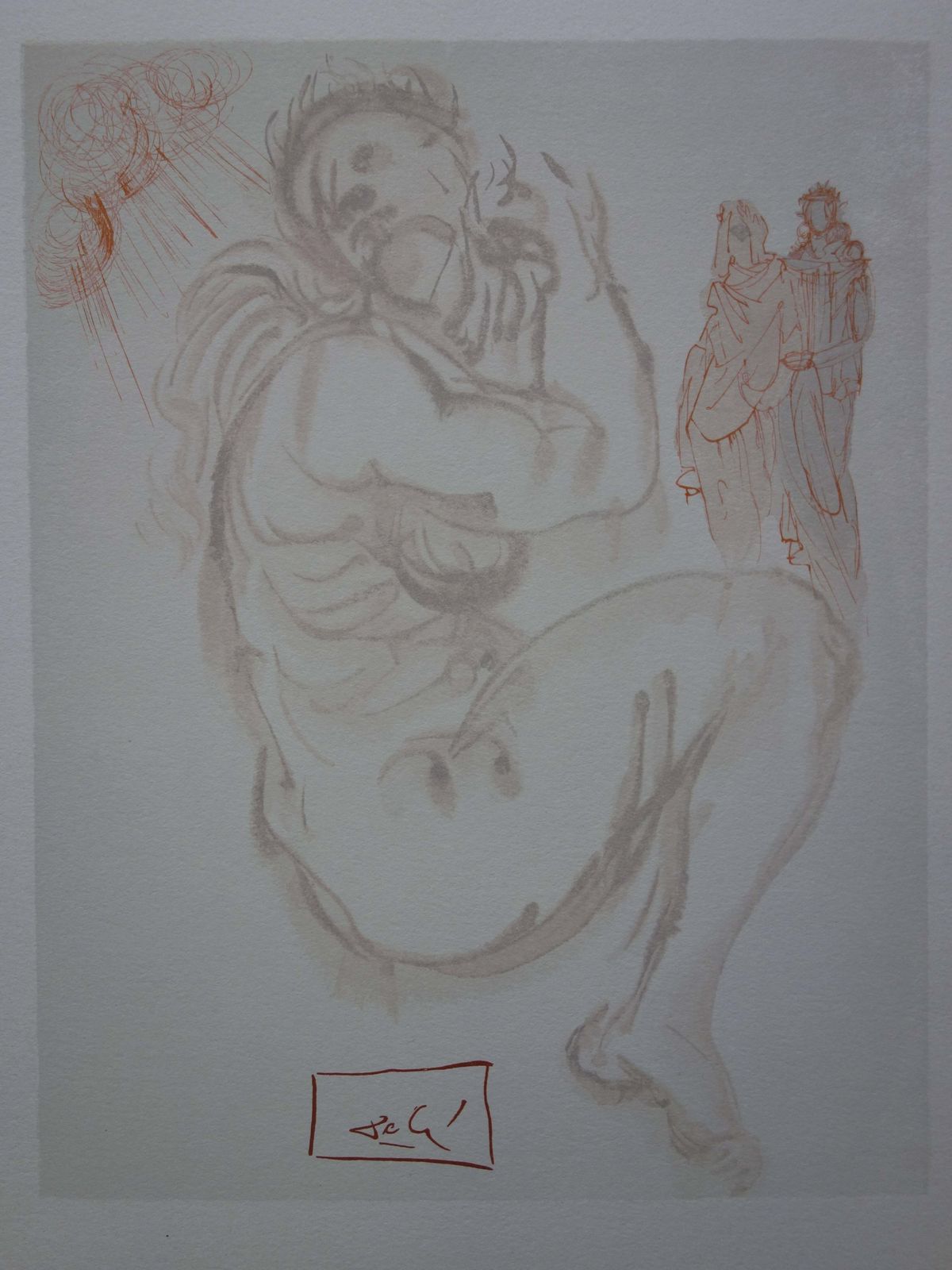 Salvador Dalí­Purgatory 19   Dante's Dream   Woodcut   19631963 photo for sale