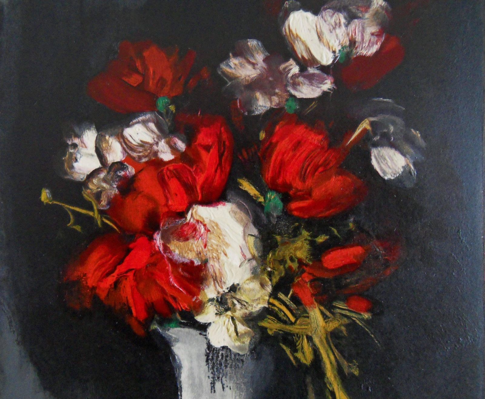 Maurice De Vlaminckwild Red And White Flowers   Original Woodcut On Arches Vellum1965 photo for sale