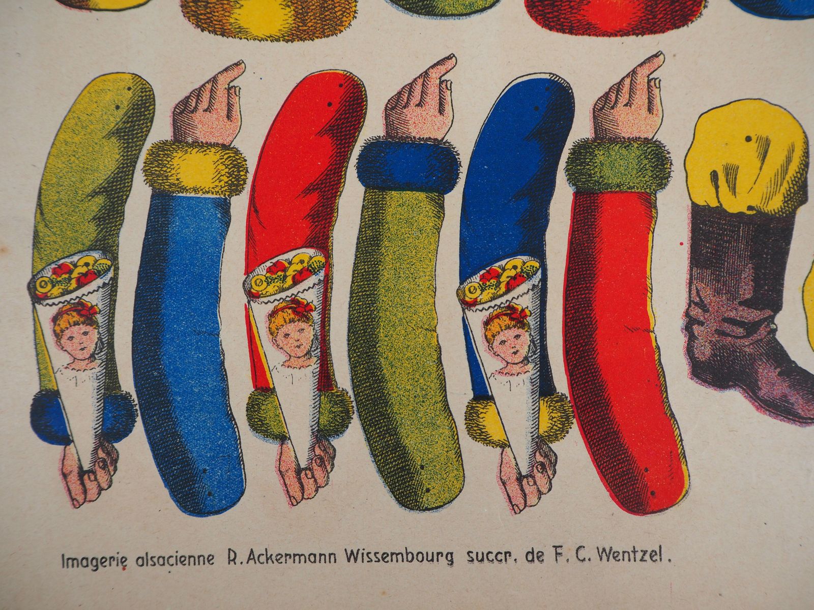 Unknownimagerie De Wissembourg   Christmas Santa Claus   Lithograph And Stencil   1906 photo 213.0
