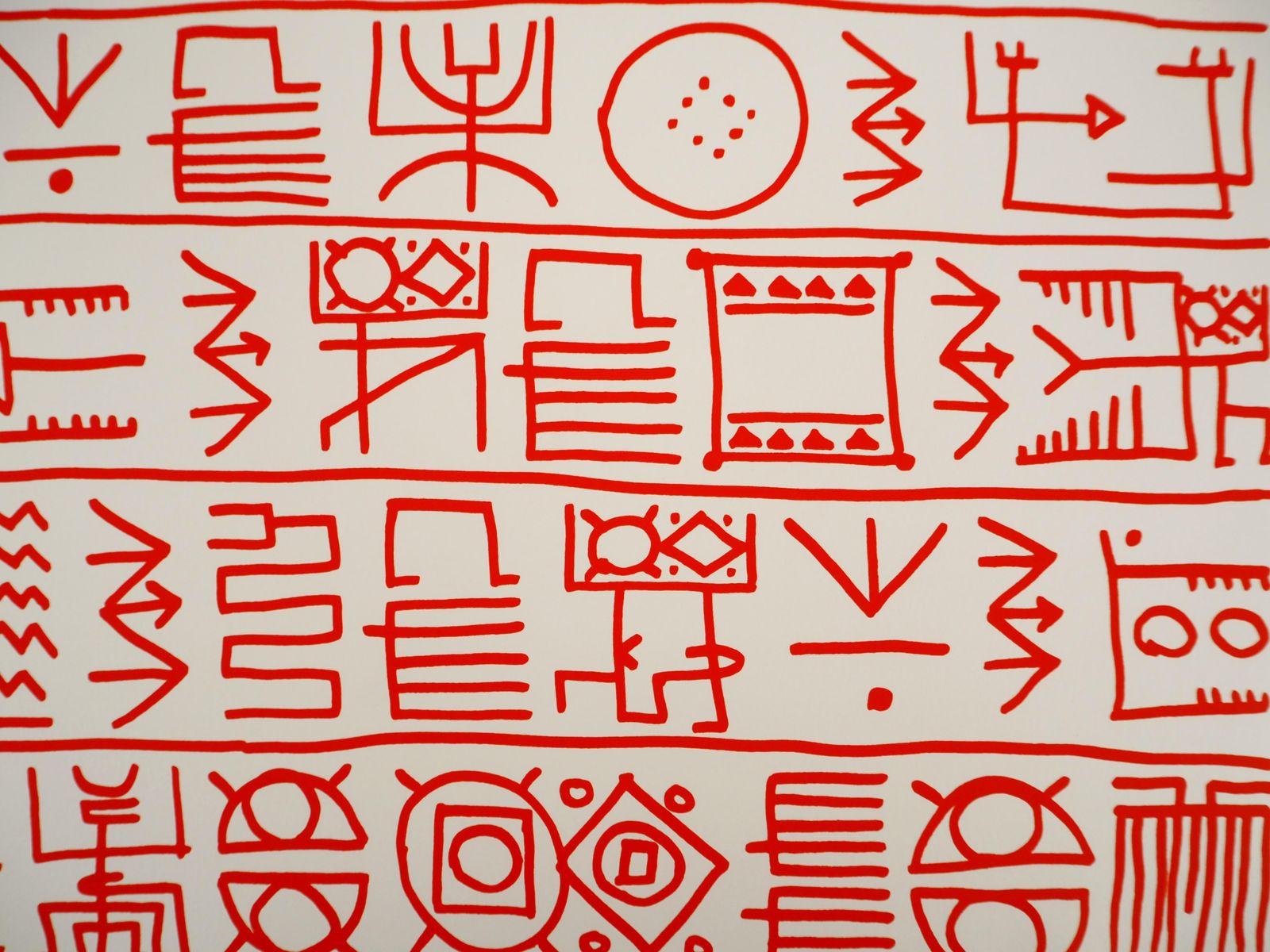 Yona Friedmanarchitect : Pictograms Of Genesis (Orange)   Original Screenprint, Handsigned1975 photo vinterior