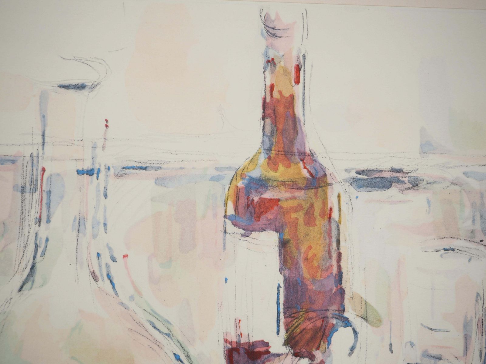 Still Life, Fruits And Wine   Lithograph, 19711971 photo Art