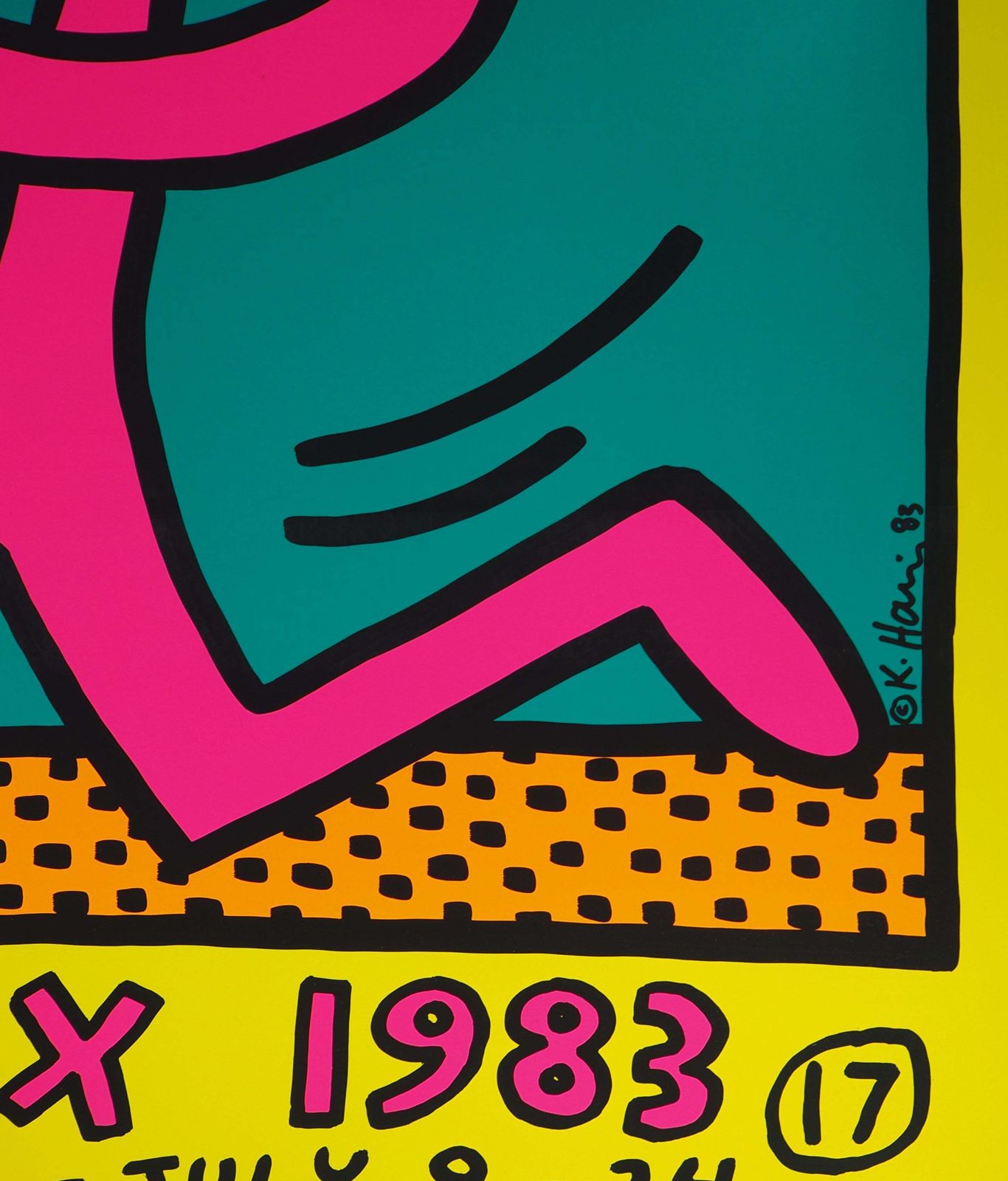 Keith Haringjazz : Swing Guy (Yellow)   Screenprint Poster, Montreux, 19831983 photo furniture