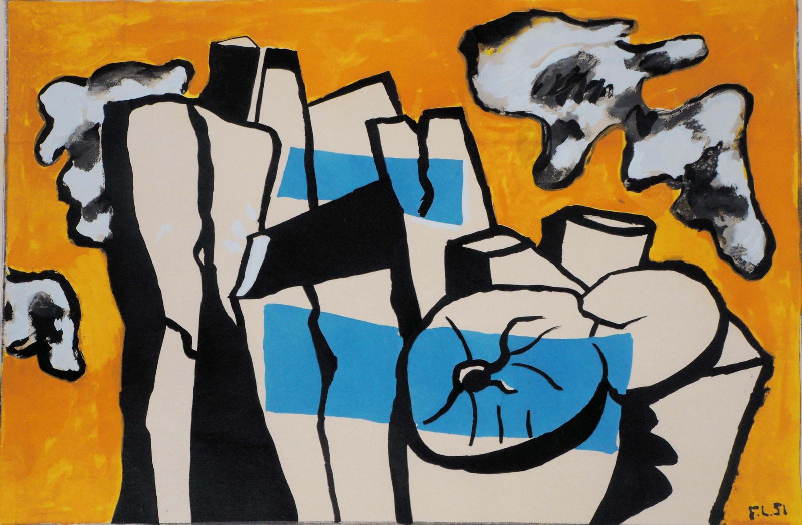 Fernand Légercubist Wood Logs   Lithograph And Stencil, 19591959 photo furniture