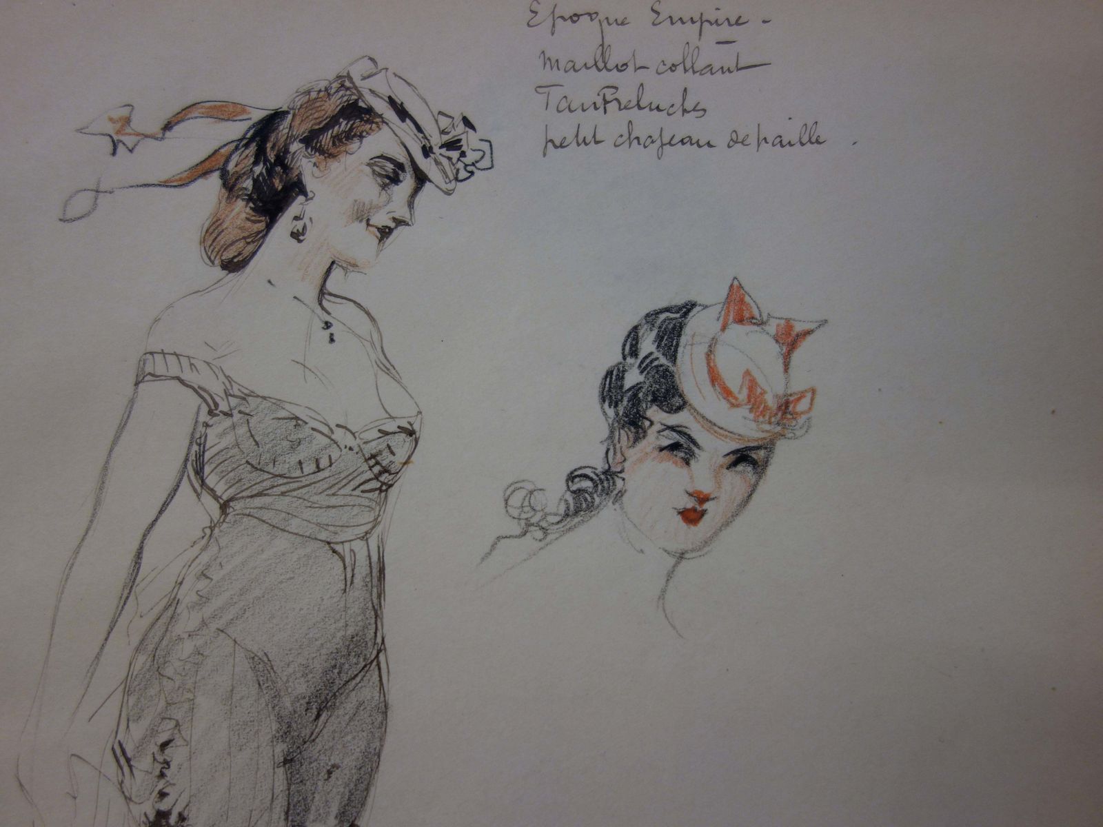 Georges Conradstudy Of Woman In Bathing Suit   Ink Drawing   Circa 1916 photo for sale
