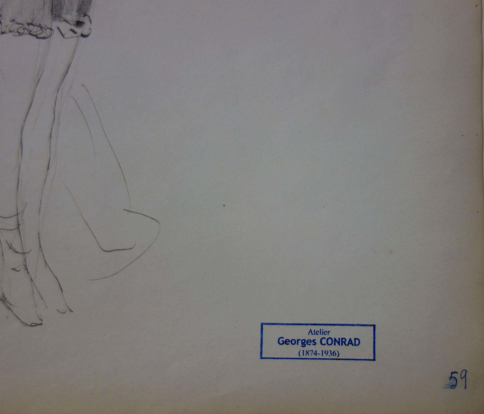 Georges Conradstudy Of Woman In Bathing Suit   Ink Drawing   Circa 1916 photo Art