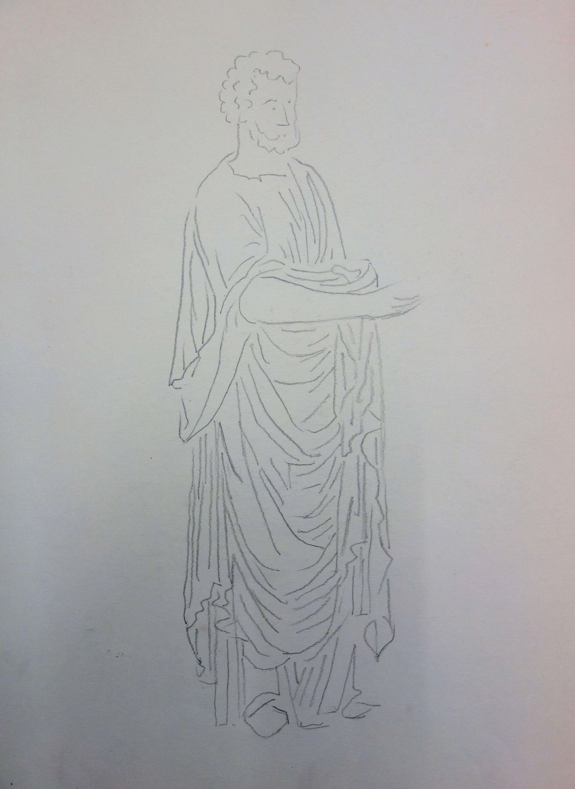 Suzanne Laliqueroman Man : Antique Greek Costume   Original Pencil Drawing photo for sale