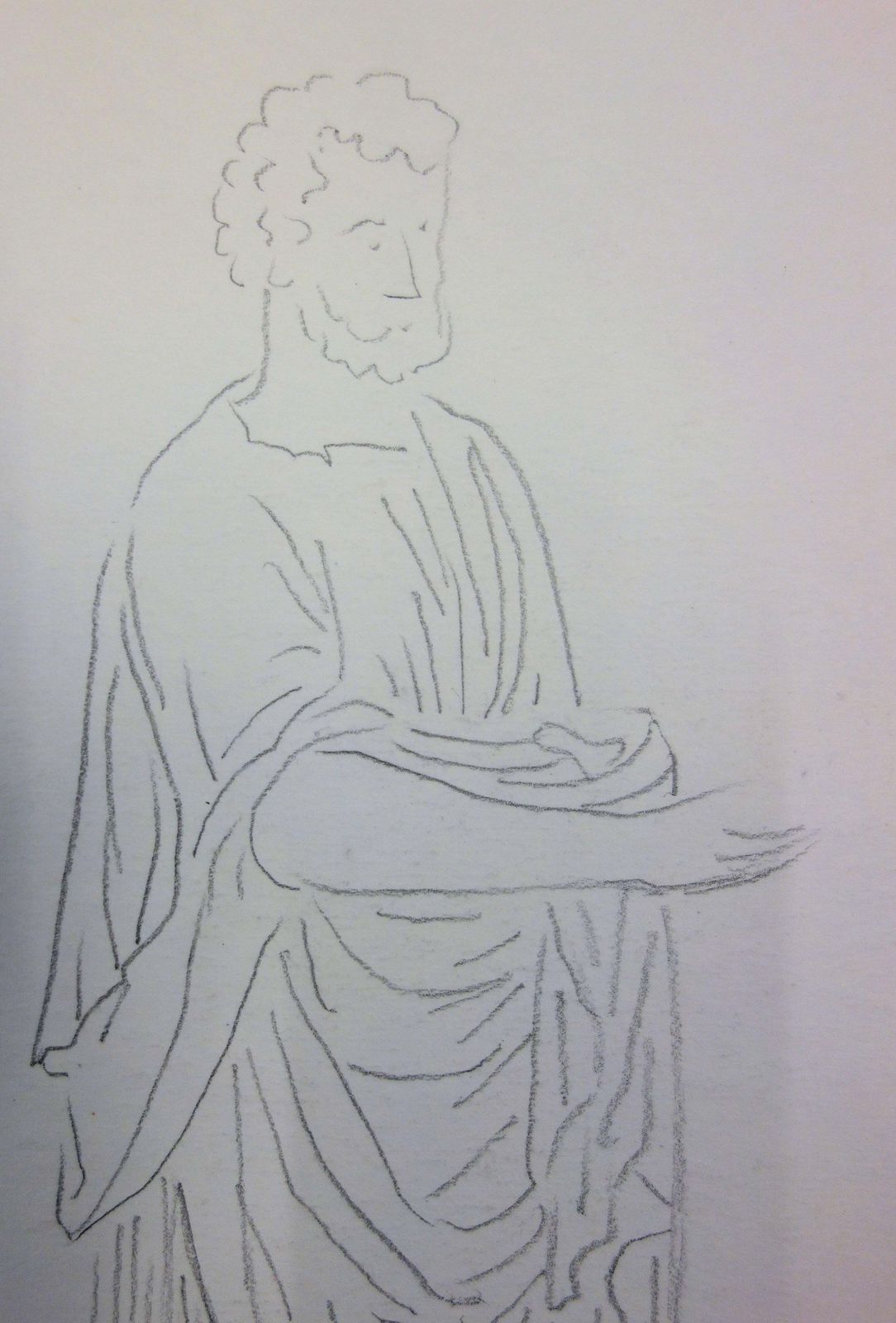 Suzanne Laliqueroman Man : Antique Greek Costume   Original Pencil Drawing photo Art