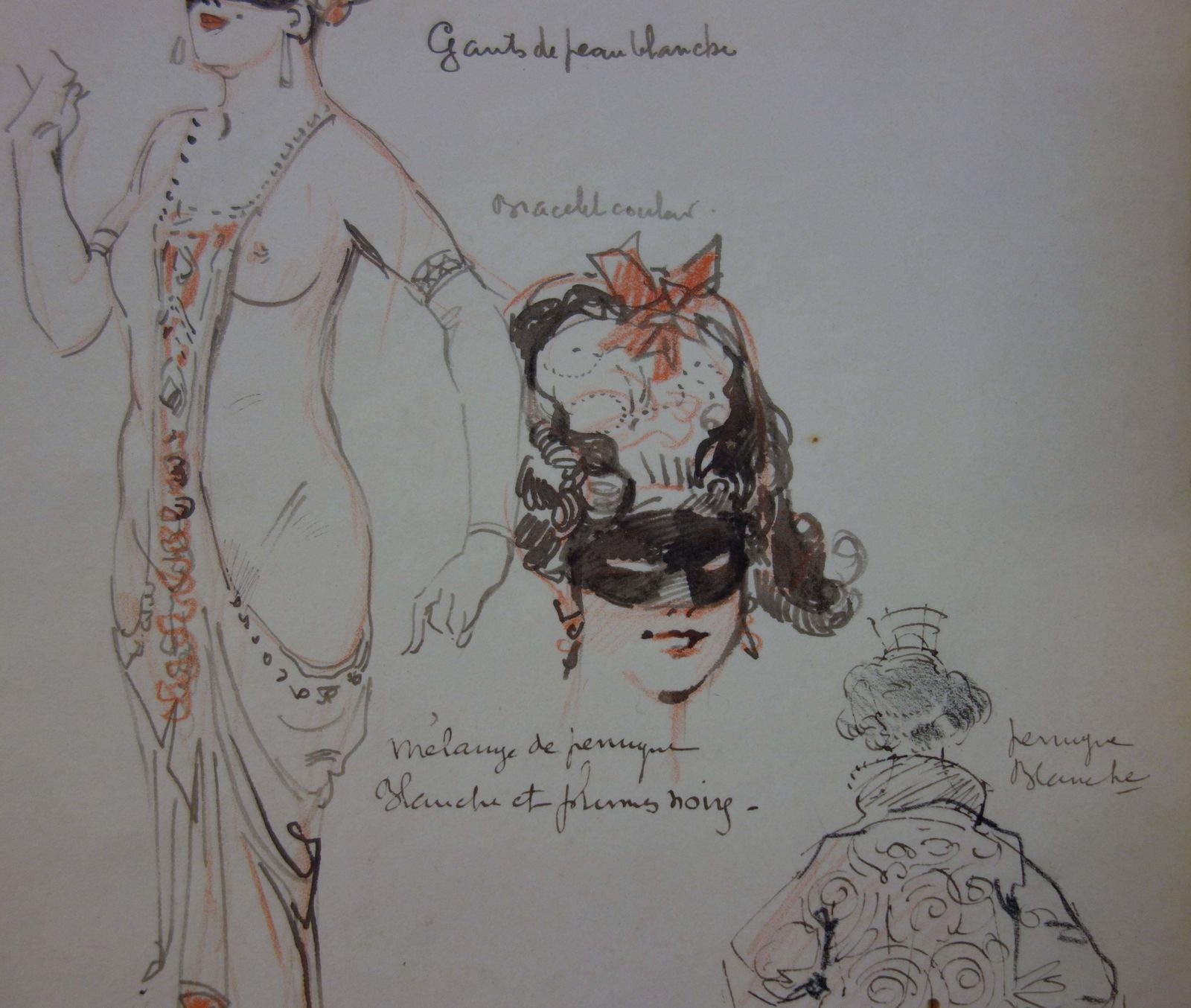 Georges Conradlibertine Carnaval In Venice   Ink Drawing   Circa 1916 photo 427.0