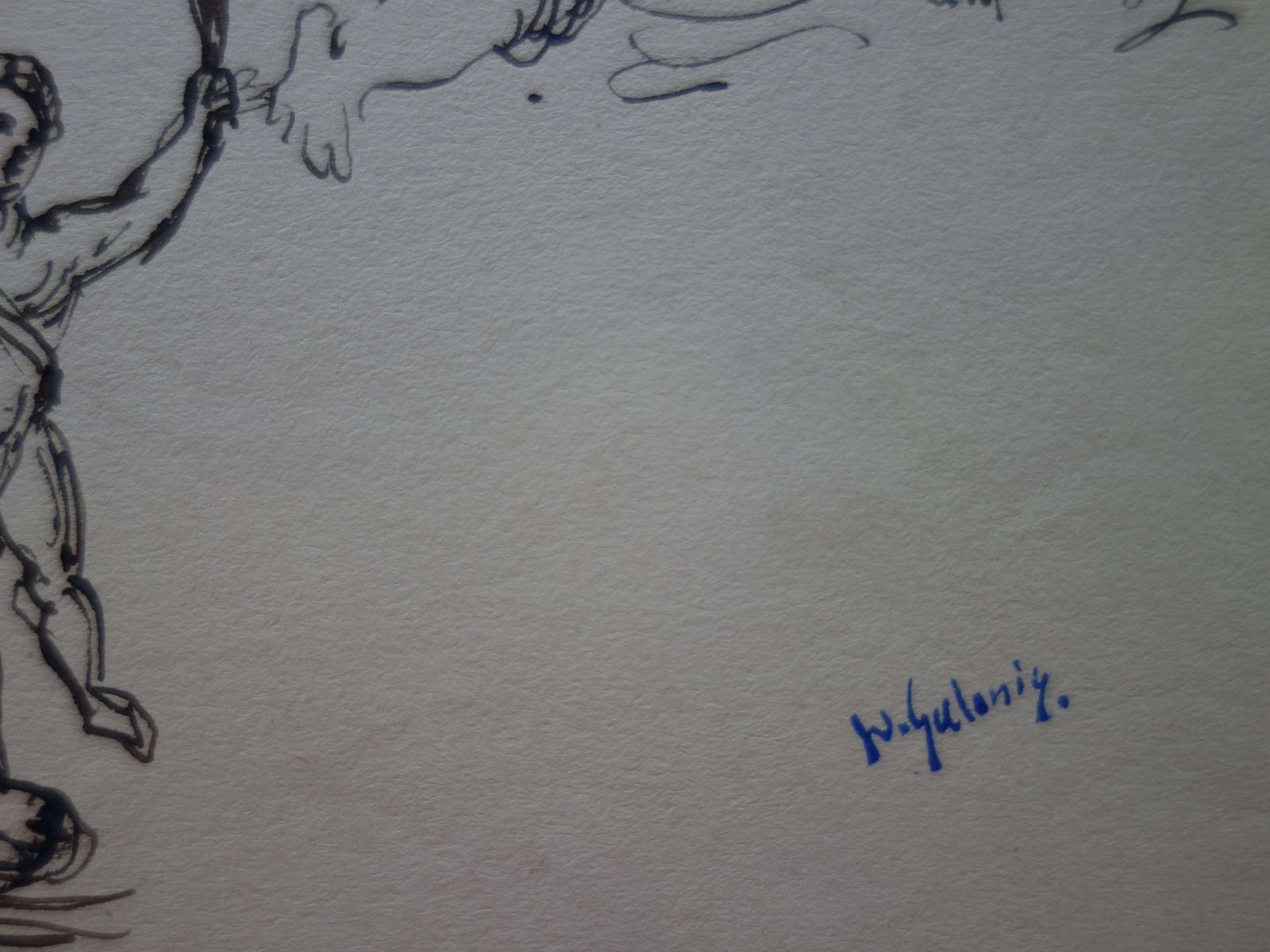 Demetrios Galanisstudies Of Cupid   Original Ink Drawing   Signed photo furniture
