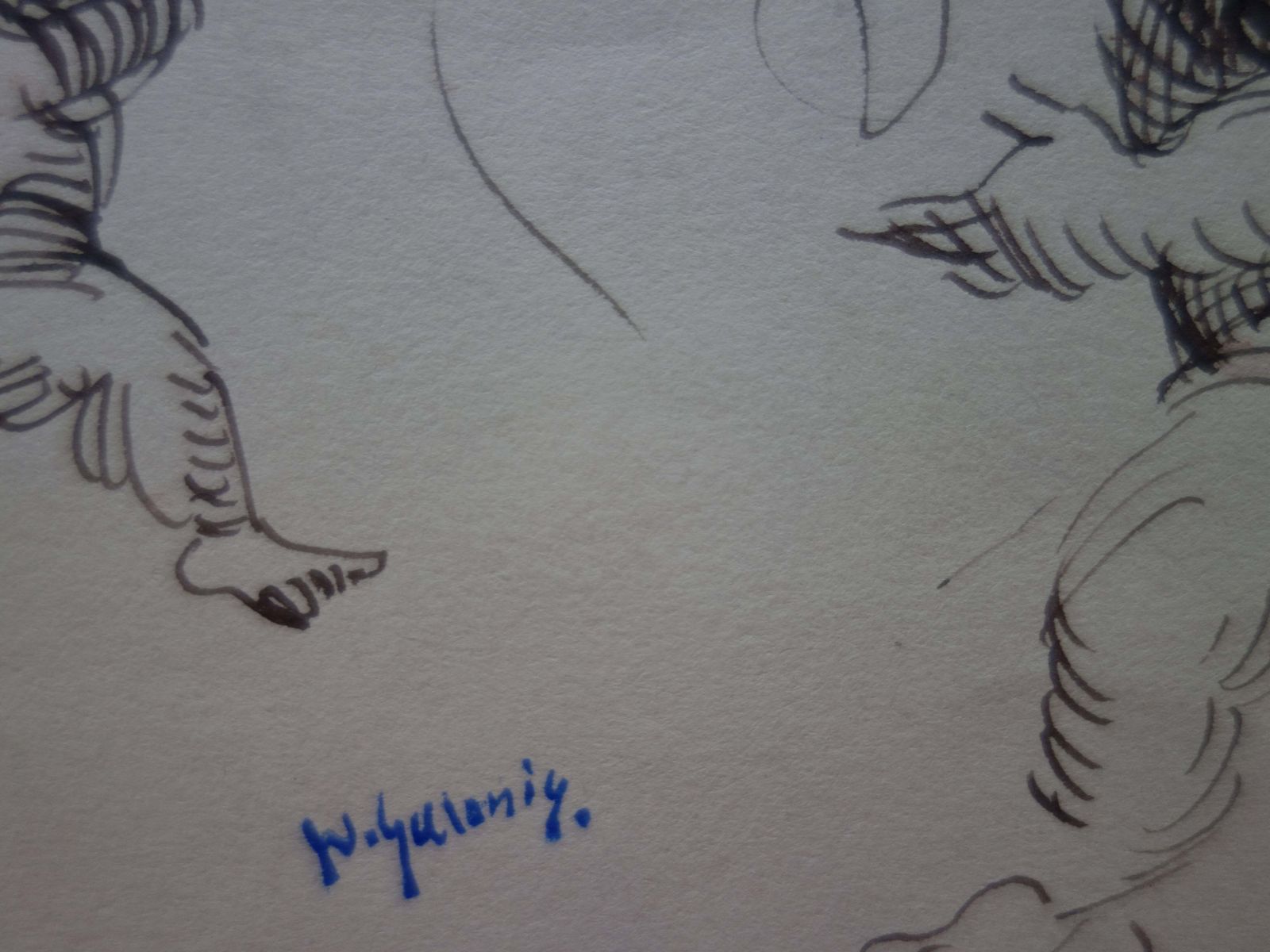Demetrios Galanisstudies Of Angels   Original Ink Drawing   Signed photo furniture
