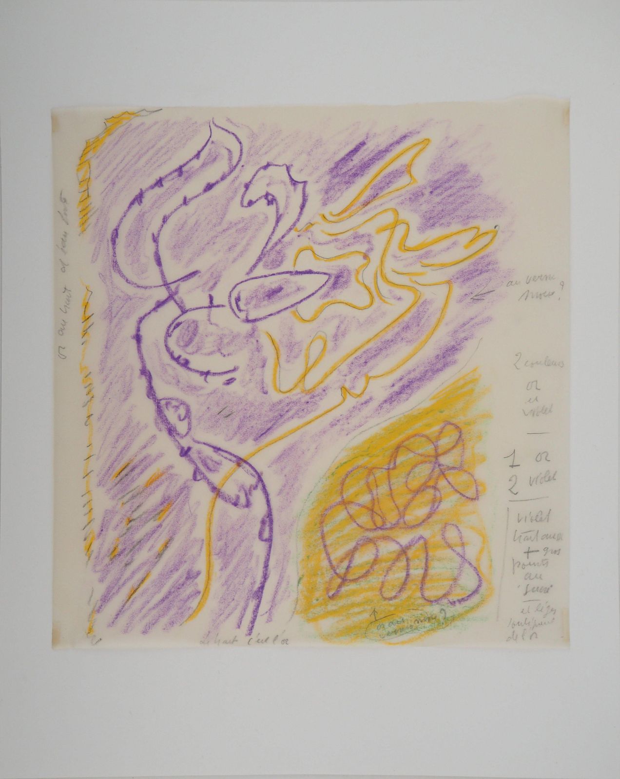 André Massonsurrealistic Flower   Original Colour Pencil Drawing photo for sale