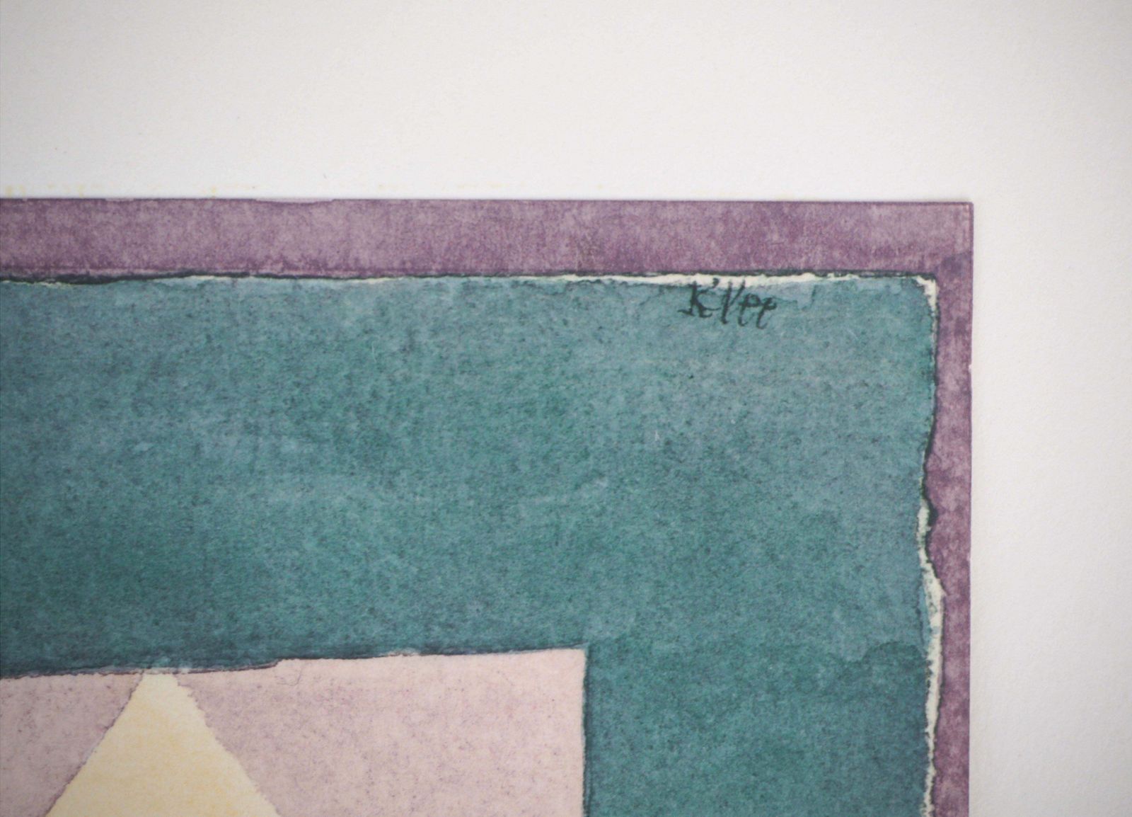 (After) Paul Kleethree House, Green Violet Gradation   Lithograph And Stencil1964 photo furniture