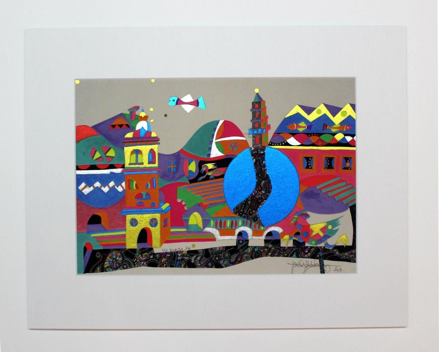 Jan Kanty Pawluśkiewiczvia Venezia   Xxi Century, Mixed Media, Abstract Print, Colorful, Glittery2018 photo furniture