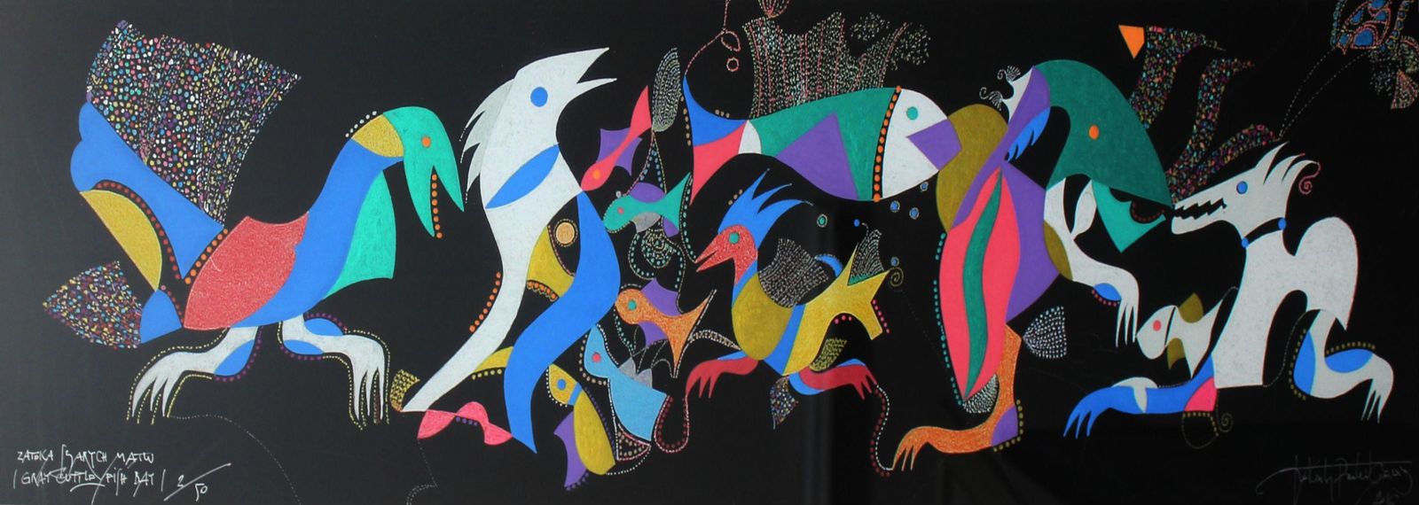 Jan Kanty Pawluśkiewiczbay Of Grey Cuttlefish   Xxi Century, Mixed Media, Abstract Print, Colorful2016