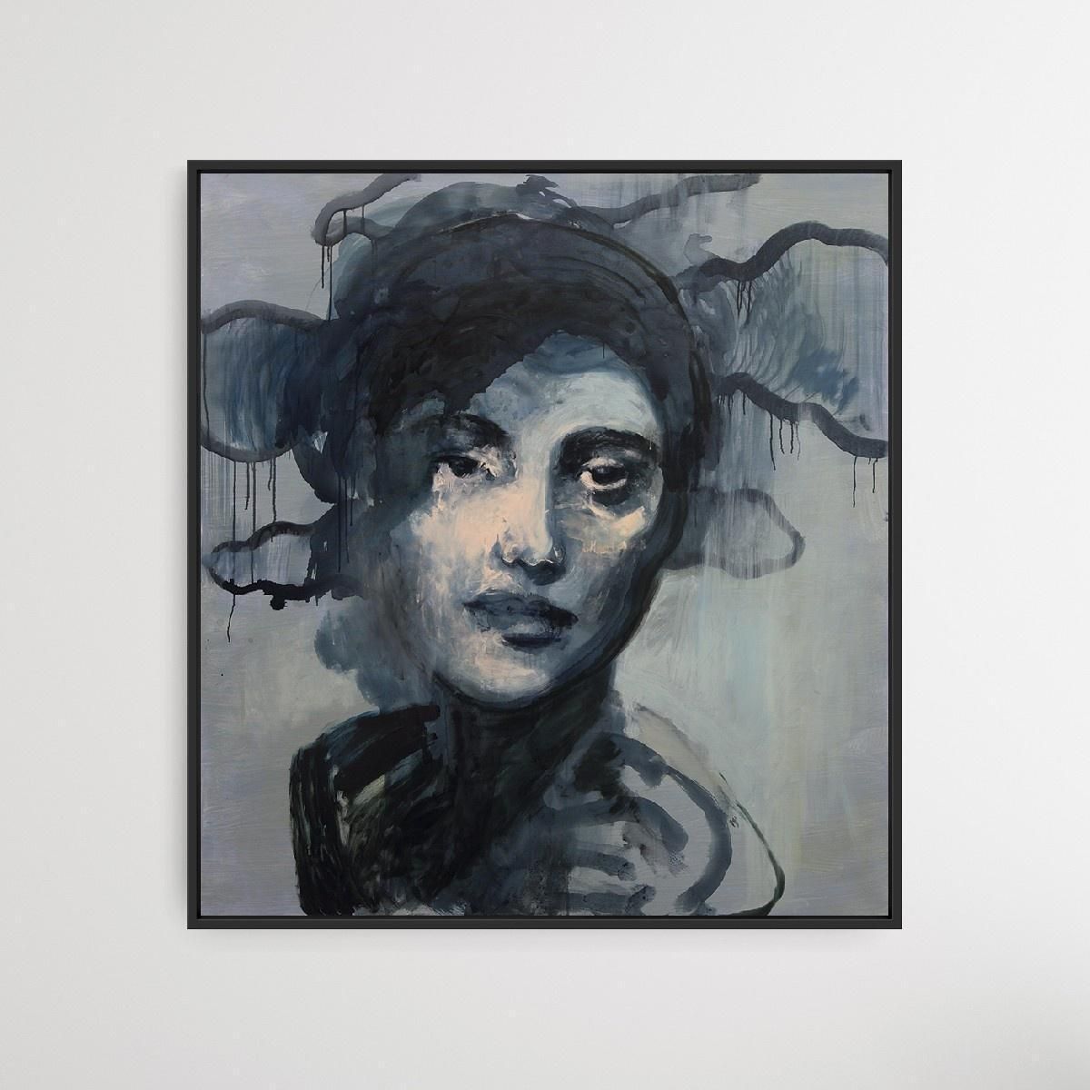 Joanna Rusinekwoman VIII   Xxi Century Contemporary Oil & Tempera On Canvas Painting, Portrait2017 photo furniture