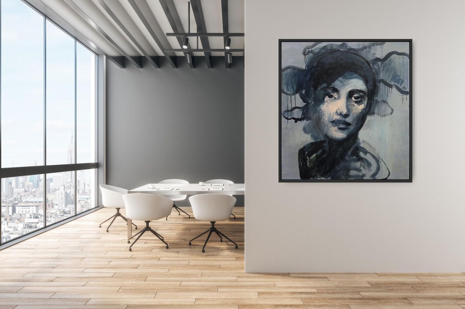 Joanna Rusinekwoman VIII   Xxi Century Contemporary Oil & Tempera On Canvas Painting, Portrait2017 photo for sale