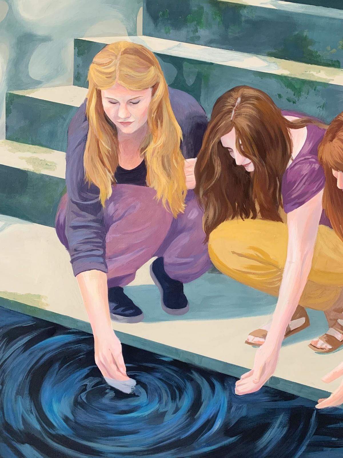 Anna Wardegathe Source. Contemporary Tempera Painting, Young Art, Realism, Polish Artist2022 photo furniture