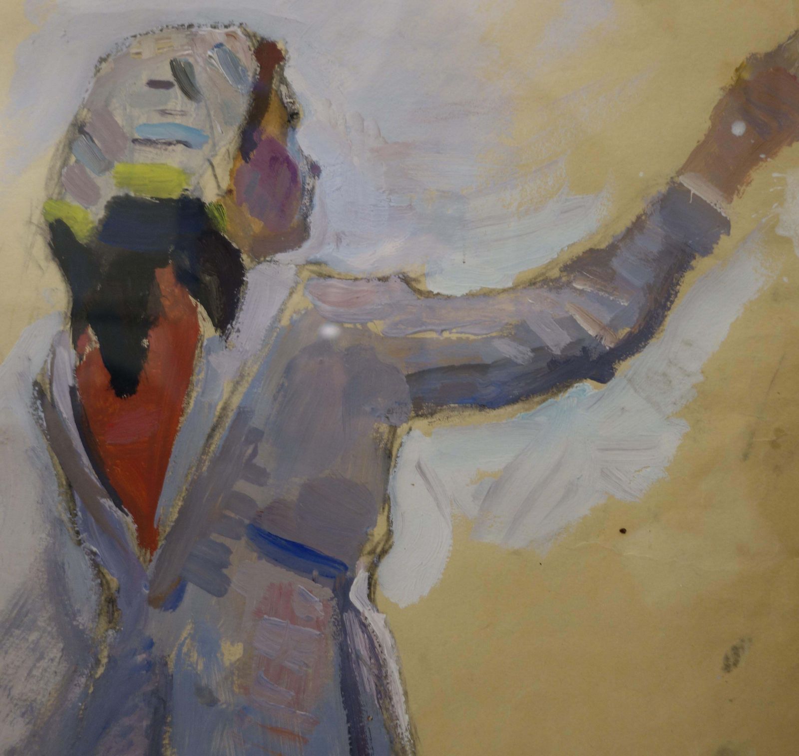 Evsey Reshin"Goodbye "Study For Girl     Tempera Painting    Cm. 42 X 60 1969 photo for sale
