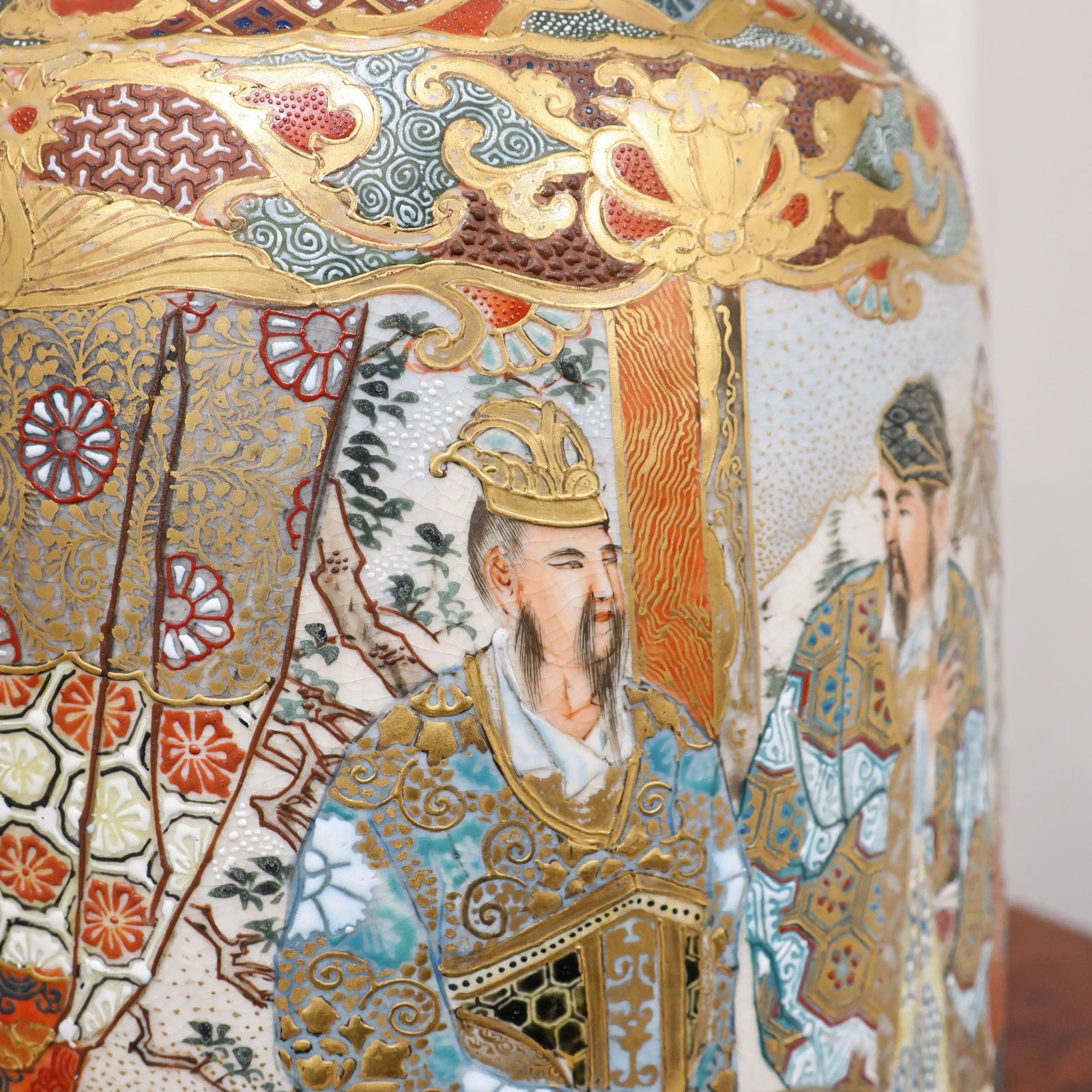 Japanese Meiji Period Satsuma Porcelain Antique Table Lamp photo 1875.0