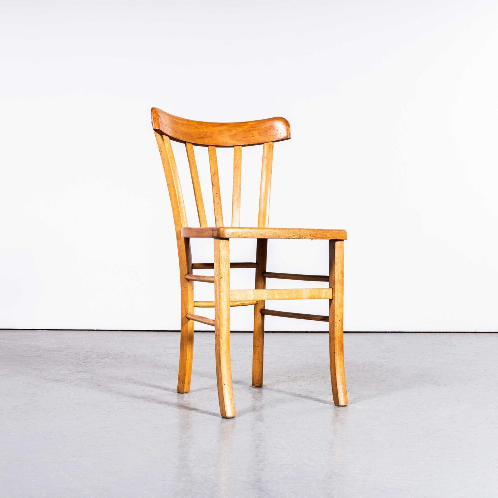 1950’s Luterma Blonde Farmhouse Dining Chairs With Grill Backs – Set Of Four photo vinterior
