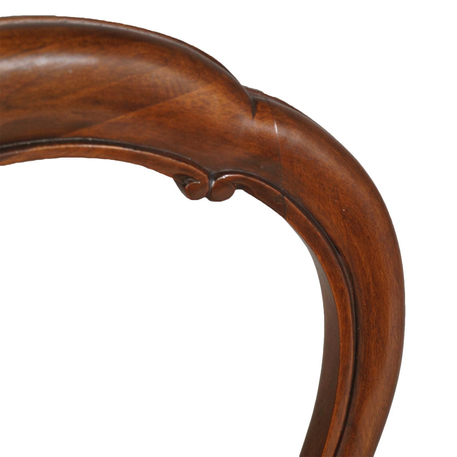 photo furniture Baroque Sorrento Inlaid & Carved Walnut Round Table & Six Chairs, Wax Polished